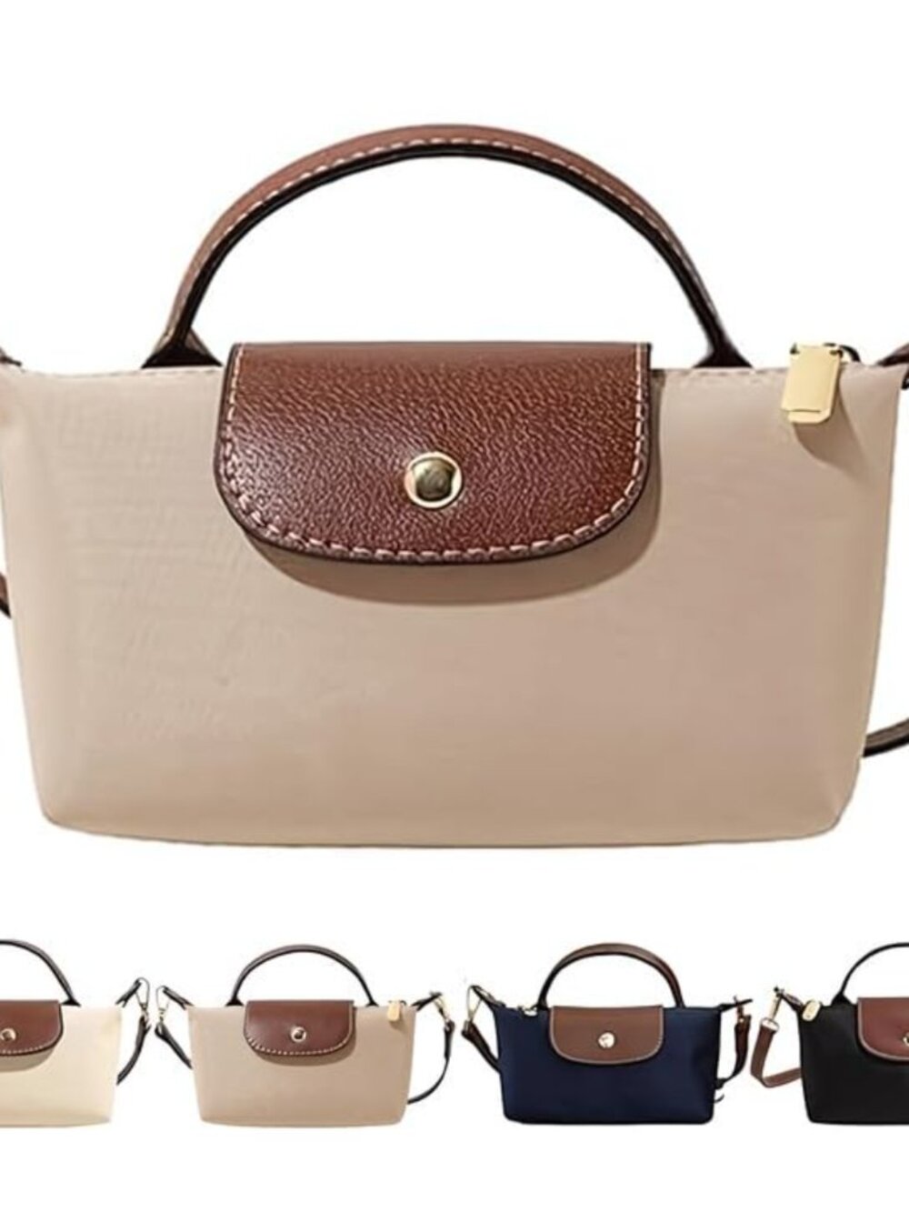 Mini Nylon Crossbody Bag Women Colorblock Shoulder Purse Adjustable